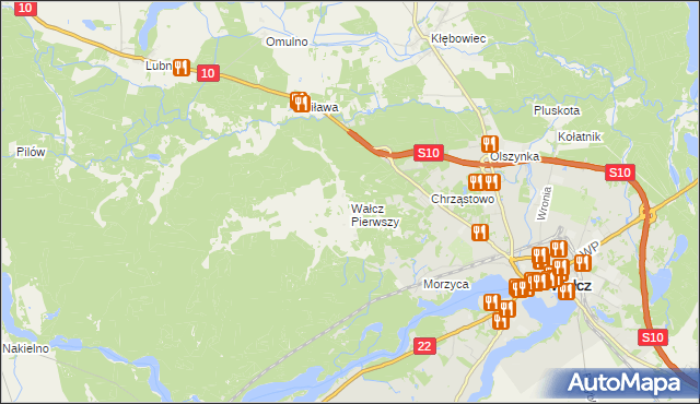 mapa Wałcz Pierwszy, Wałcz Pierwszy na mapie Targeo