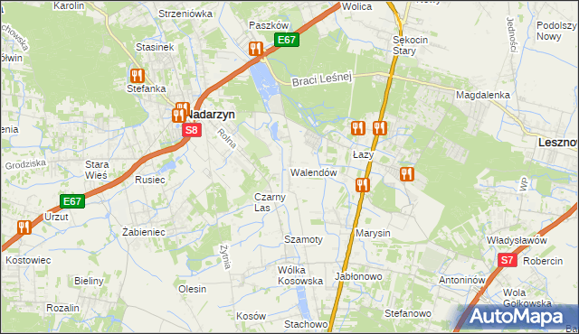 mapa Walendów, Walendów na mapie Targeo