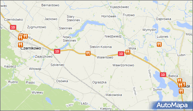 mapa Walentowo gmina Kikół, Walentowo gmina Kikół na mapie Targeo