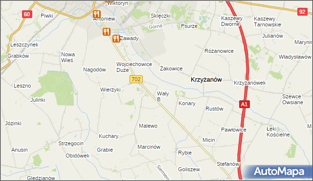 mapa Wały B, Wały B na mapie Targeo