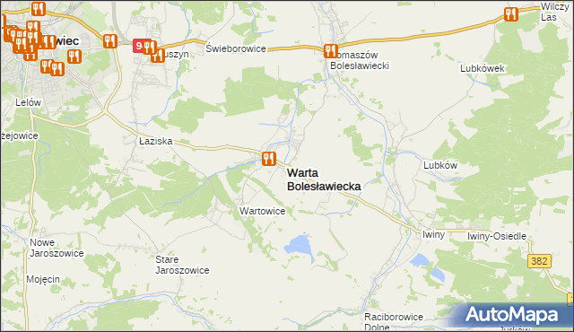 mapa Warta Bolesławiecka, Warta Bolesławiecka na mapie Targeo