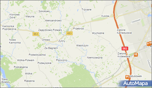 mapa Wasilczyki, Wasilczyki na mapie Targeo