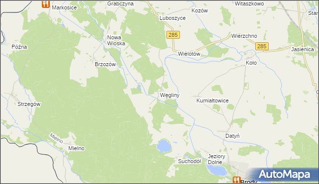 mapa Węgliny, Węgliny na mapie Targeo