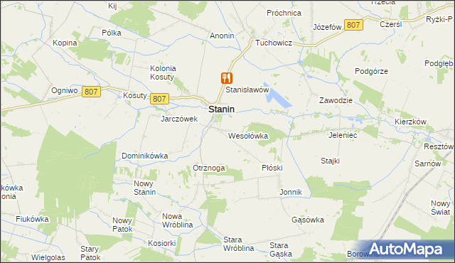 mapa Wesołówka gmina Stanin, Wesołówka gmina Stanin na mapie Targeo