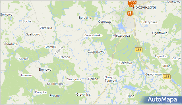 mapa Widów gmina Połczyn-Zdrój, Widów gmina Połczyn-Zdrój na mapie Targeo