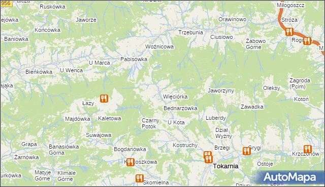 mapa Więciórka, Więciórka na mapie Targeo