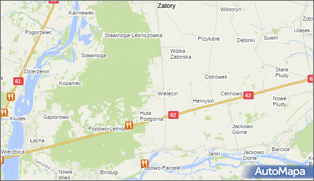 mapa Wielęcin gmina Somianka, Wielęcin gmina Somianka na mapie Targeo