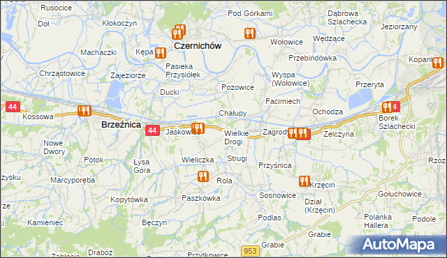 mapa Wielkie Drogi, Wielkie Drogi na mapie Targeo