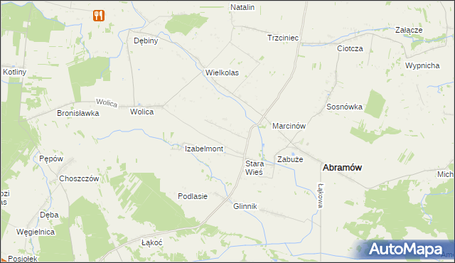 mapa Wielkie gmina Abramów, Wielkie gmina Abramów na mapie Targeo