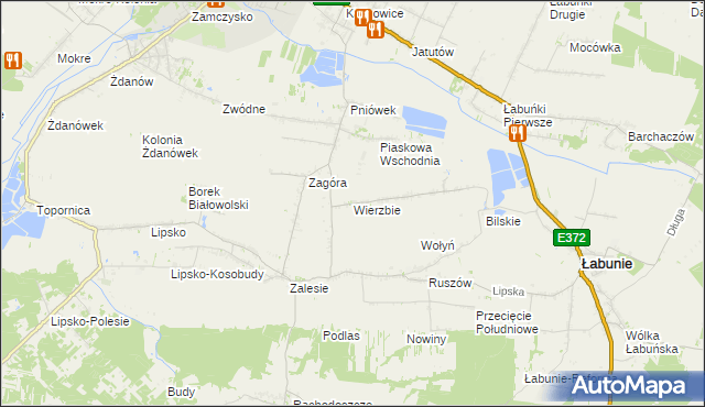 mapa Wierzbie gmina Łabunie, Wierzbie gmina Łabunie na mapie Targeo