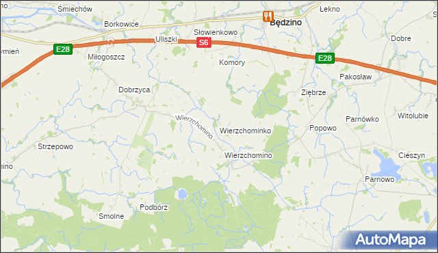 mapa Wierzchominko, Wierzchominko na mapie Targeo