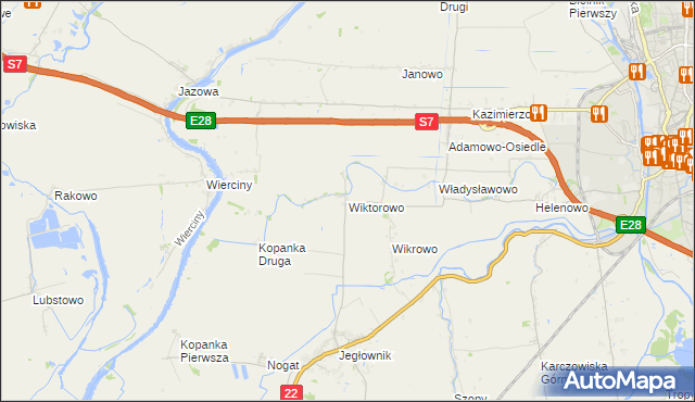 mapa Wiktorowo gmina Gronowo Elbląskie, Wiktorowo gmina Gronowo Elbląskie na mapie Targeo