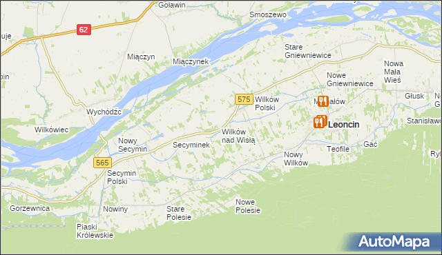 mapa Wilków nad Wisłą, Wilków nad Wisłą na mapie Targeo