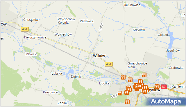 mapa Wilków powiat namysłowski, Wilków powiat namysłowski na mapie Targeo