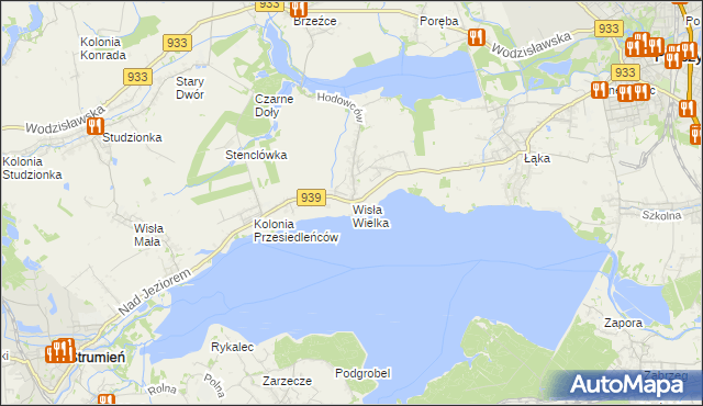 mapa Wisła Wielka, Wisła Wielka na mapie Targeo