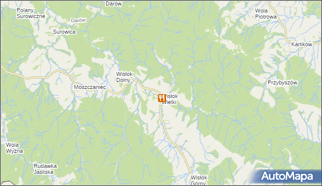 mapa Wisłok Wielki, Wisłok Wielki na mapie Targeo