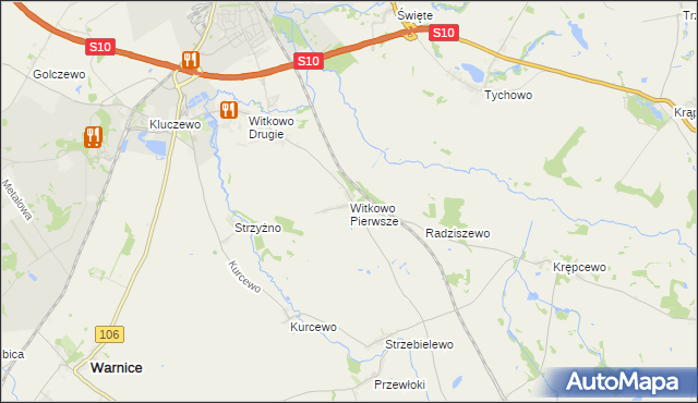 mapa Witkowo Pierwsze, Witkowo Pierwsze na mapie Targeo