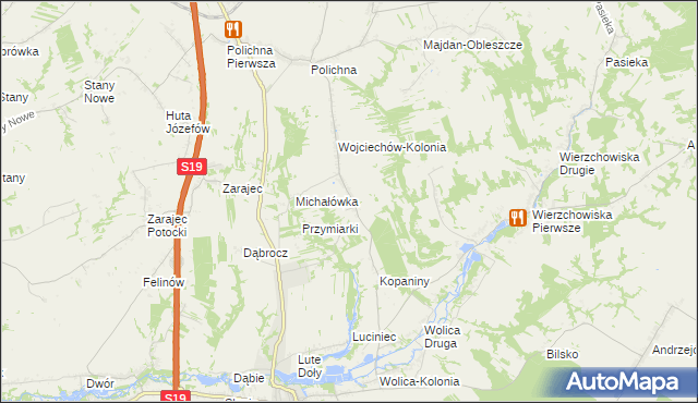 mapa Wojciechów gmina Szastarka, Wojciechów gmina Szastarka na mapie Targeo