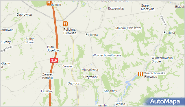 mapa Wojciechów-Kolonia, Wojciechów-Kolonia na mapie Targeo