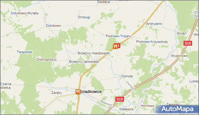 mapa Wojeniec, Wojeniec na mapie Targeo