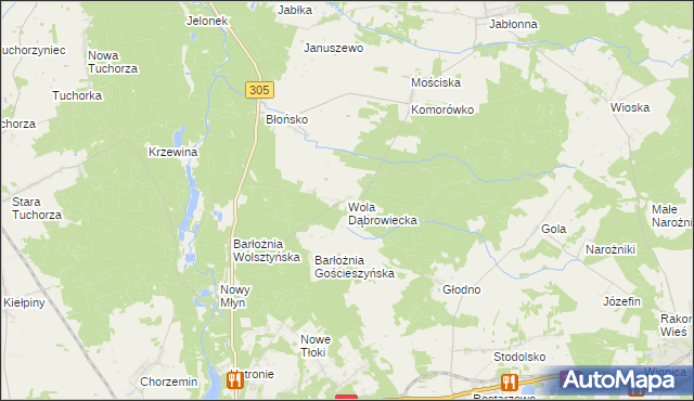 mapa Wola Dąbrowiecka, Wola Dąbrowiecka na mapie Targeo