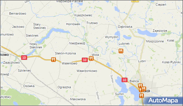 mapa Wola gmina Kikół, Wola gmina Kikół na mapie Targeo