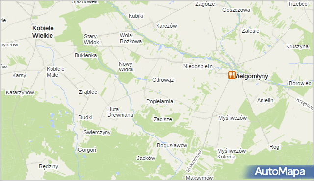 mapa Wola Kuźniewska, Wola Kuźniewska na mapie Targeo