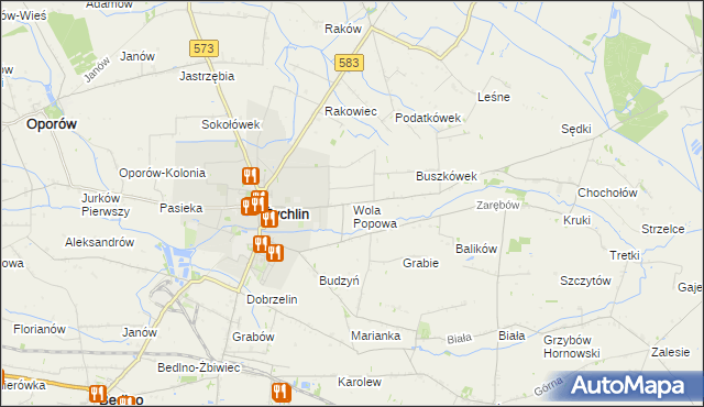 mapa Wola Popowa, Wola Popowa na mapie Targeo