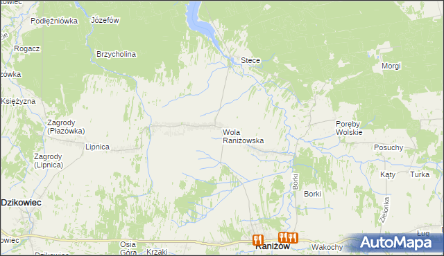 mapa Wola Raniżowska, Wola Raniżowska na mapie Targeo