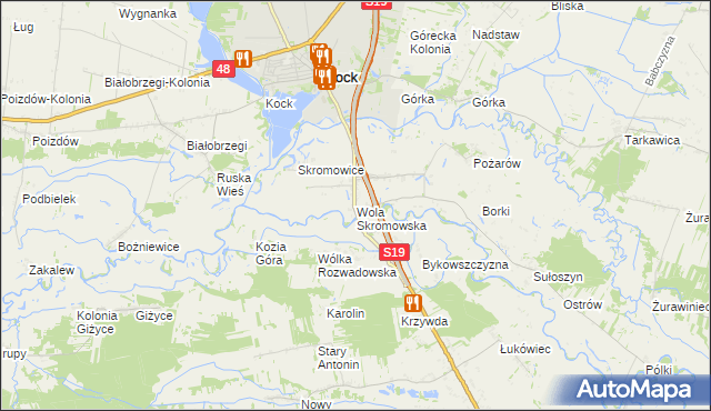 mapa Wola Skromowska, Wola Skromowska na mapie Targeo
