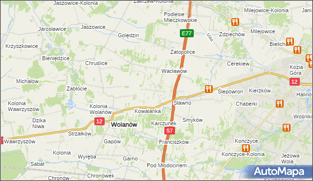 mapa Wola Wacławowska, Wola Wacławowska na mapie Targeo