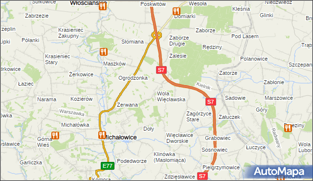 mapa Wola Więcławska, Wola Więcławska na mapie Targeo