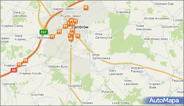 mapa Wola Zambrowska, Wola Zambrowska na mapie Targeo