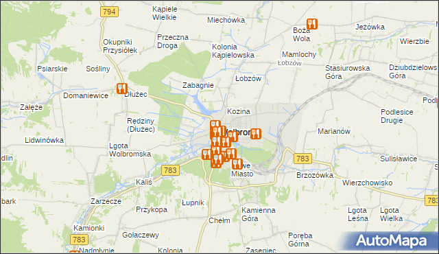 mapa Wolbrom, Wolbrom na mapie Targeo