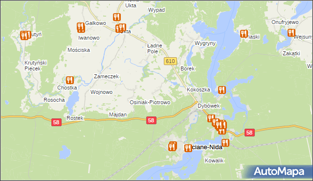 mapa Wólka gmina Ruciane-Nida, Wólka gmina Ruciane-Nida na mapie Targeo