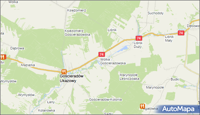 mapa Wólka Gościeradowska, Wólka Gościeradowska na mapie Targeo