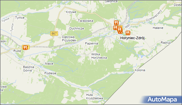 mapa Wólka Horyniecka, Wólka Horyniecka na mapie Targeo