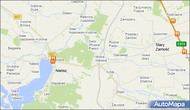 mapa Wólka Nieliska, Wólka Nieliska na mapie Targeo