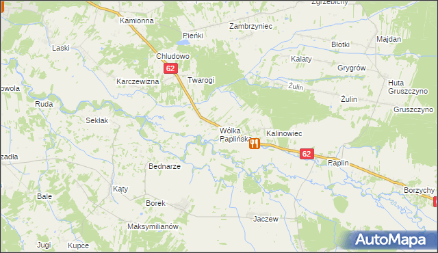 mapa Wólka Paplińska, Wólka Paplińska na mapie Targeo