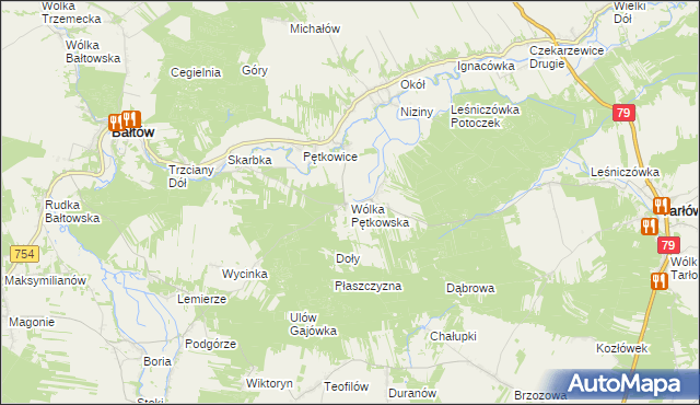 mapa Wólka Pętkowska, Wólka Pętkowska na mapie Targeo