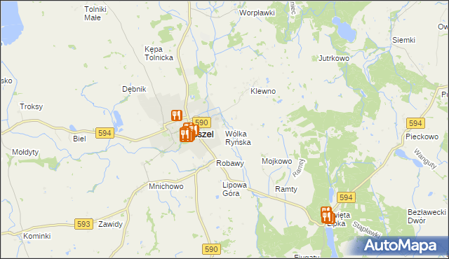 mapa Wólka Ryńska, Wólka Ryńska na mapie Targeo