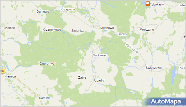 mapa Wołowiec gmina Golczewo, Wołowiec gmina Golczewo na mapie Targeo