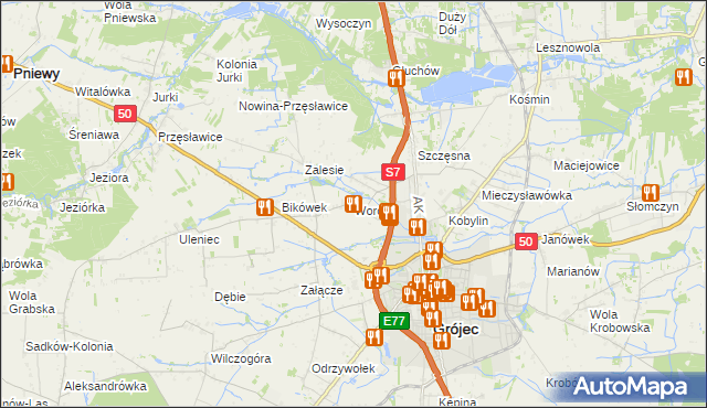 mapa Worów, Worów na mapie Targeo