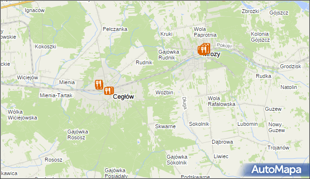 mapa Woźbin, Woźbin na mapie Targeo