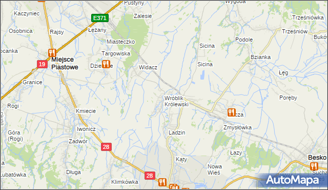 mapa Wróblik Królewski, Wróblik Królewski na mapie Targeo