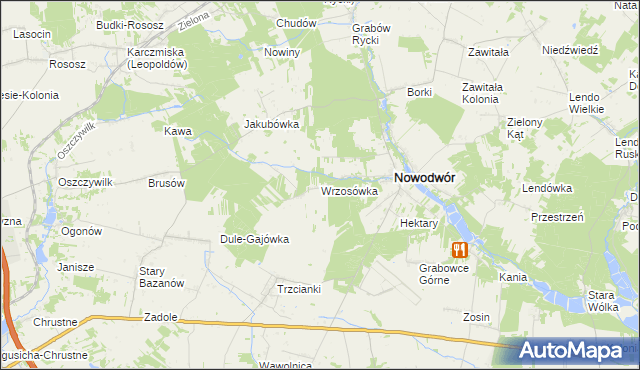 mapa Wrzosówka gmina Nowodwór, Wrzosówka gmina Nowodwór na mapie Targeo