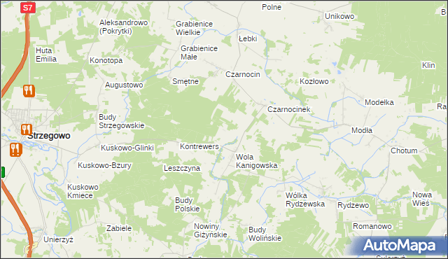 mapa Wygoda gmina Strzegowo, Wygoda gmina Strzegowo na mapie Targeo