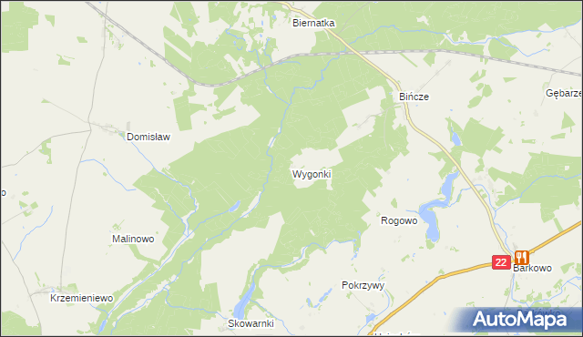 mapa Wygonki, Wygonki na mapie Targeo