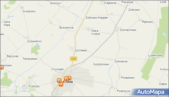 mapa Wymysłowo gmina Krobia, Wymysłowo gmina Krobia na mapie Targeo