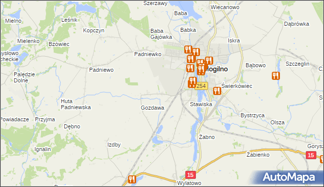 mapa Wyrobki gmina Mogilno, Wyrobki gmina Mogilno na mapie Targeo